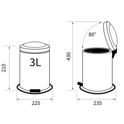 Sealskin Acero pedaalemmer wit 3l