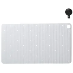 Sealskin antislip badmat Ribb 40x70 cm wit (inclusief zwarte haak)