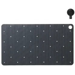 Sealskin antislip badmat Ribb 40x70 cm antraciet (inclusief zwarte haak)