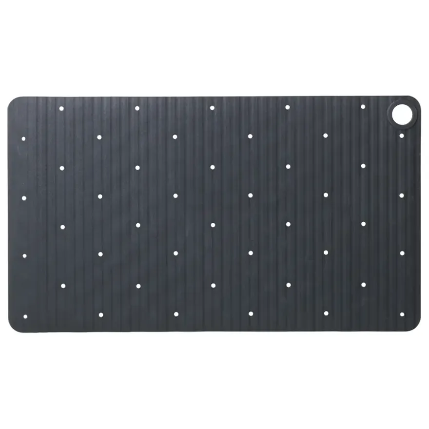 Sealskin antislip badmat Ribb 40x70 cm antraciet (inclusief zwarte haak)
