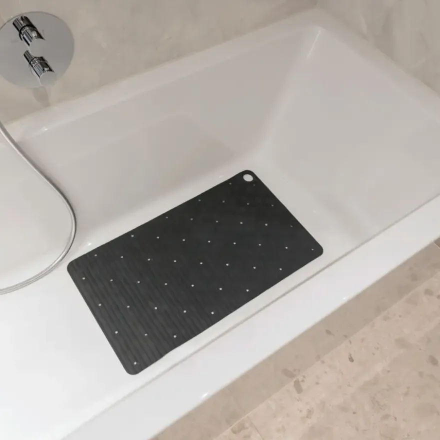 Sealskin antislip badmat Ribb 40x70 cm antraciet (inclusief zwarte haak)