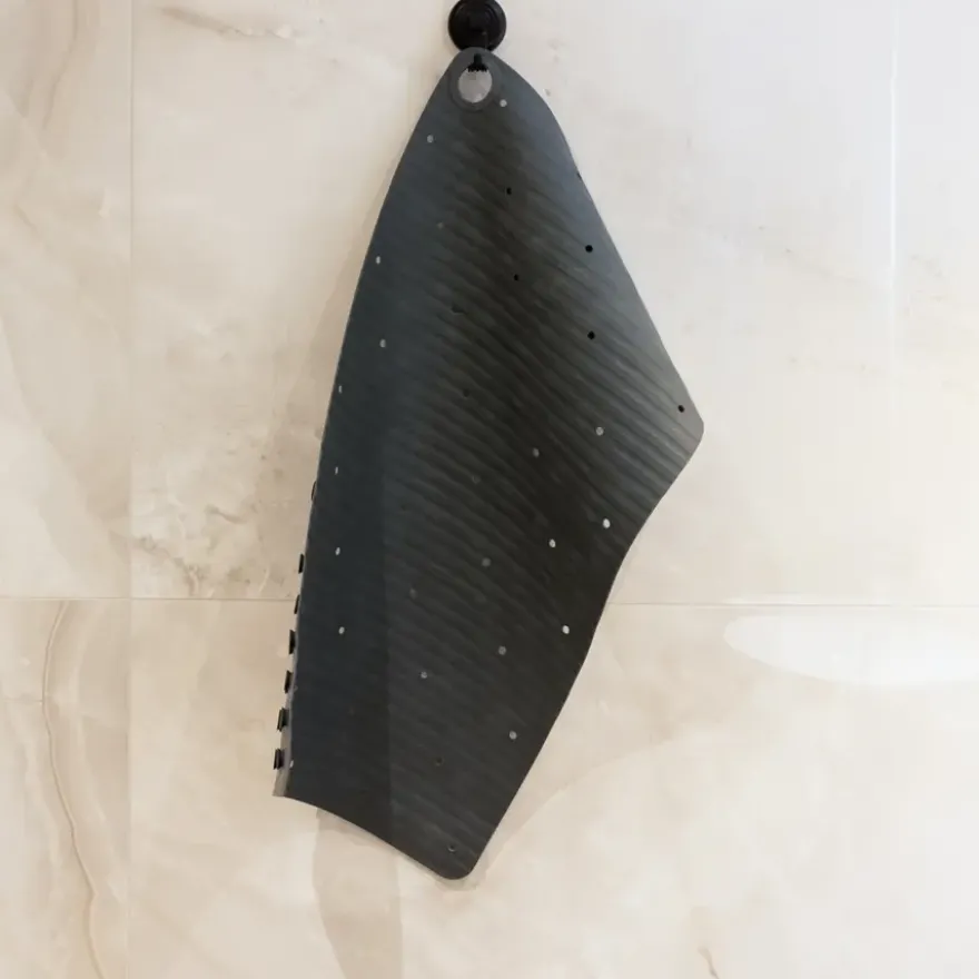 Sealskin antislip badmat Ribb 40x70 cm antraciet (inclusief zwarte haak)