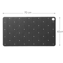 Sealskin antislip badmat Ribb 40x70 cm antraciet (inclusief zwarte haak)