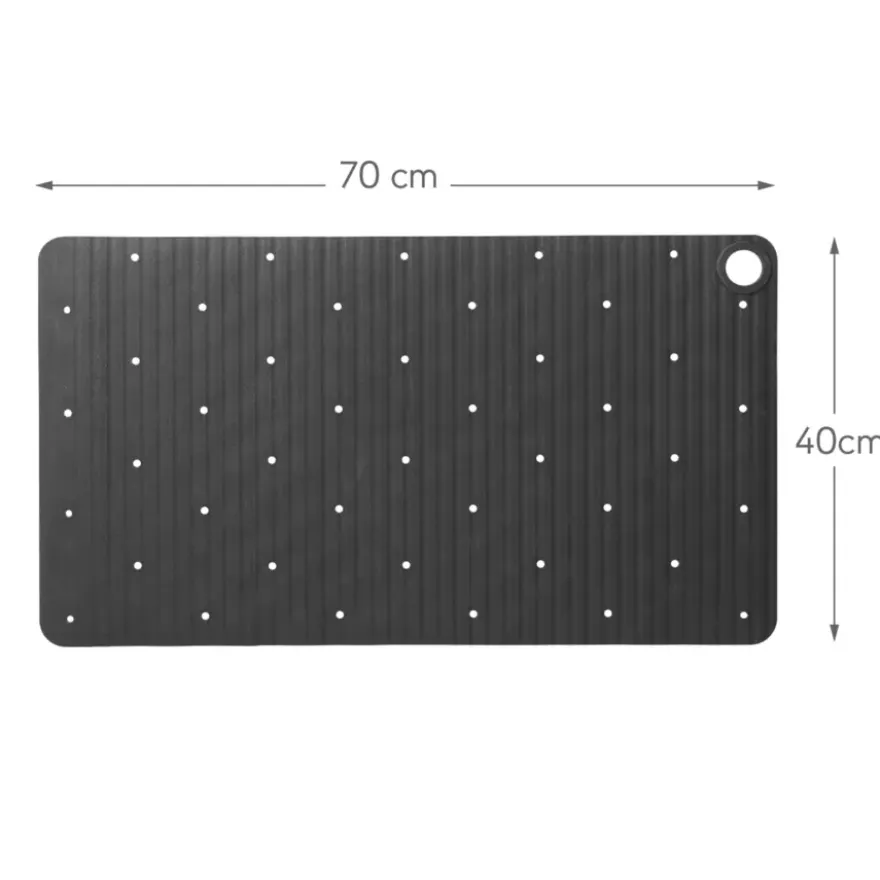 Sealskin antislip badmat Ribb 40x70 cm antraciet (inclusief zwarte haak)