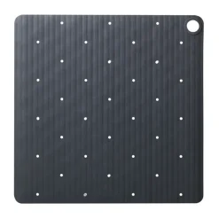 Sealskin antislip douchemat Ribb 55x55 cm antraciet (inclusief zwarte haak)