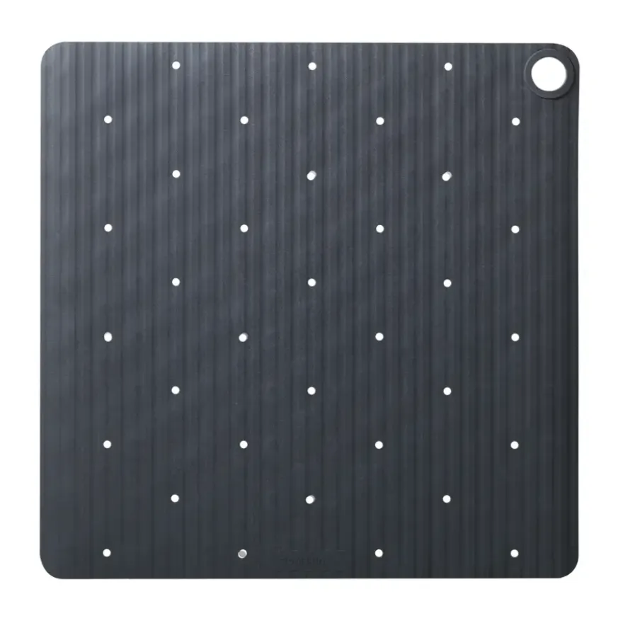 Sealskin antislip douchemat Ribb 55x55 cm antraciet (inclusief zwarte haak)