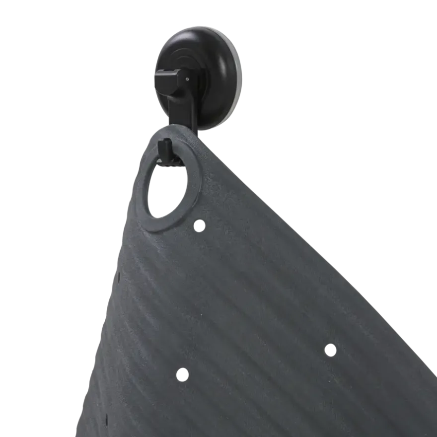 Sealskin antislip douchemat Ribb 55x55 cm antraciet (inclusief zwarte haak)