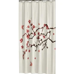 Sealskin Blossom douchegordijn rood 180 x 200 cm