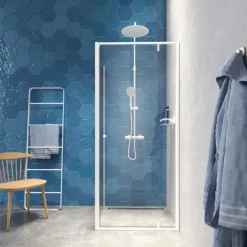 Sealskin Contour Draaideur met zijwand 90x90x200 cm, 6 mm helder veiligheidsglas met antikalklaag Mat wit