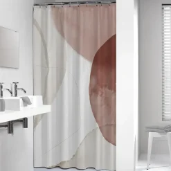 Sealskin douchegordijn earth 180x200cm donker roze/wit
