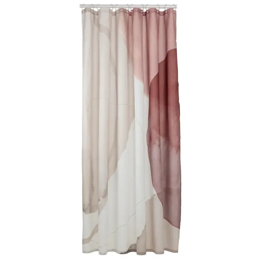 Sealskin douchegordijn earth 180x200cm donker roze/wit
