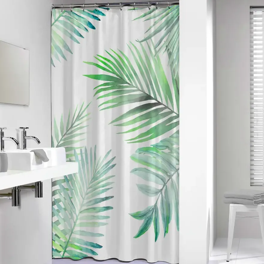 Sealskin douchegordijn leaves 180x200cm groen/wit