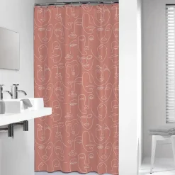 Sealskin douchegordijn mind 180x200cm donker roze/wit