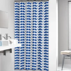 Sealskin douchegordijn whale 180x200cm blauw