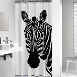 Sealskin douchegordijn zebra 180x200cm zwart/wit