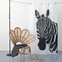 Sealskin douchegordijn zebra 180x200cm zwart/wit