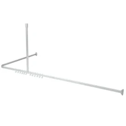 Sealskin Easy Roll douchegordijnstang mat aluminium 90x90 cm incl. haken en plafondsteun
