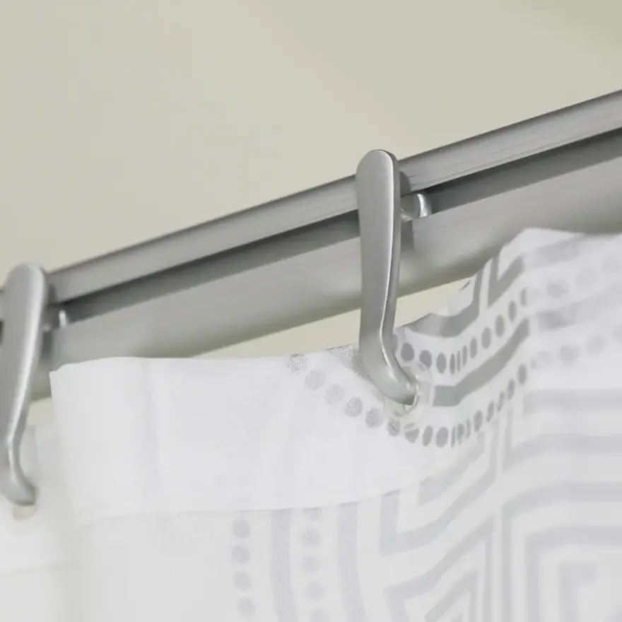Sealskin Easy Roll douchegordijnstang mat aluminium 90x90 cm incl. haken en plafondsteun