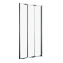 Sealskin Hooked Driedelige schuifdeur 100x200 cm, 6 mm helder veiligheidsglas met antikalklaag Zilver hoogglans