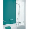Sealskin I AM maatwerk badwand 1-delig, 801-900 br, tot 1600 hg, RVS (look), helder glas + antikalk.
