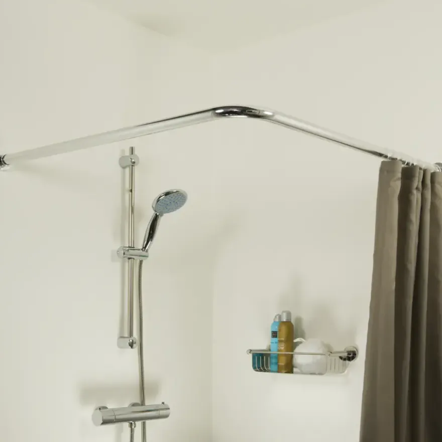 Sealskin Seallux douchegordijnstang mat aluminium 90x90 cm Ø28mm