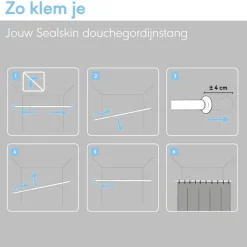 Sealskin Seallux telescopische douchestang wit 80-130 cm Ø28mm