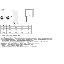 Sealskin Swingdeur voor Nis I AM 200x90 cm Chroom