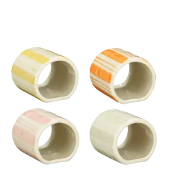 Servetring roze oranje geel licht groen - l5,5xb5,5xh5cm