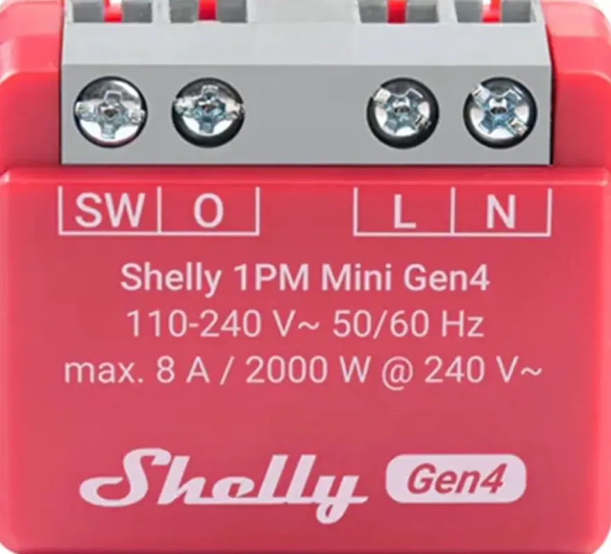 Shelly 1PM Mini Gen4 slimme schakelaar & energiemeter WiFi