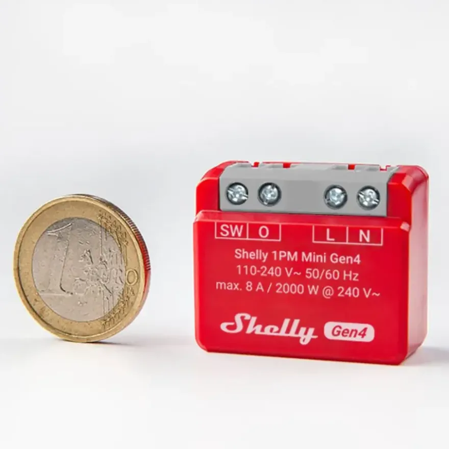 Shelly 1PM Mini Gen4 slimme schakelaar & energiemeter WiFi