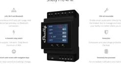 Shelly Pro 4PM slimme schakelaar & energiemeter WiFi Bluetooth DIN-rail (4-kanaals)