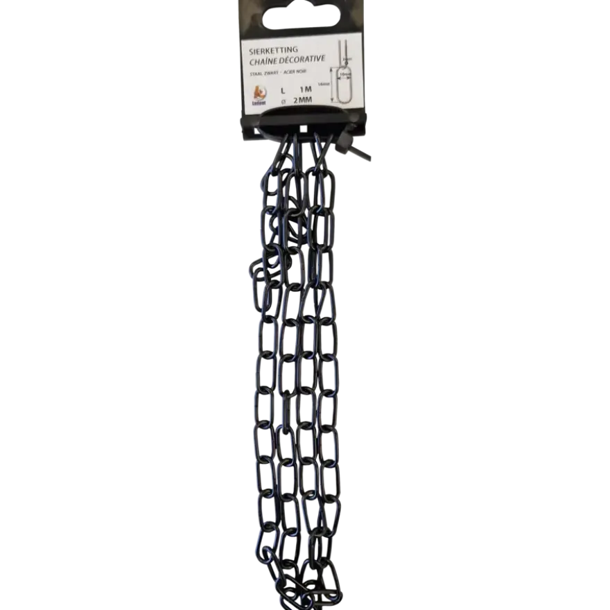 Sierketting zwart 1 meter