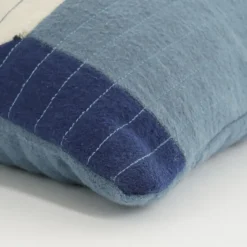 Sierkussen blauw patchwork - l45xb45xh10cm