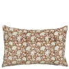 Sierkussen bloemen donker bruin - l55xb35xh10cm
