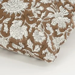 Sierkussen bloemen donker bruin - l55xb35xh10cm