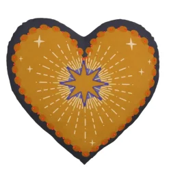 Sierkussen hart bruin - l45xb45xh8cm
