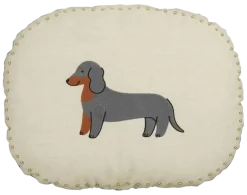 Sierkussen ovaal hond donker grijs - l45xb35xh10cm