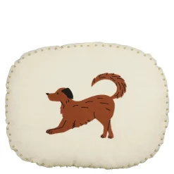 Sierkussen ovaal hond donker bruin - l45xb35xh10cm