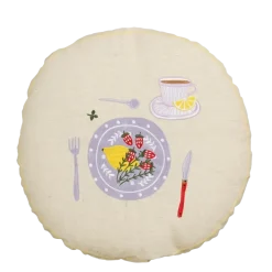 Sierkussen rond lila - h10xd45cm