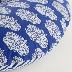 Sierkussen rond ruit blauw - h10xd45cm