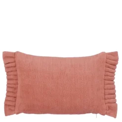 Sierkussen ruffled d.roze - l55xb35xh10cm