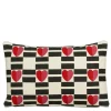 Sierkussen streep hart rood - l55xb35xh10cm