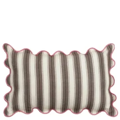 Sierkussen strepen bruin - l55xb35xh10cm