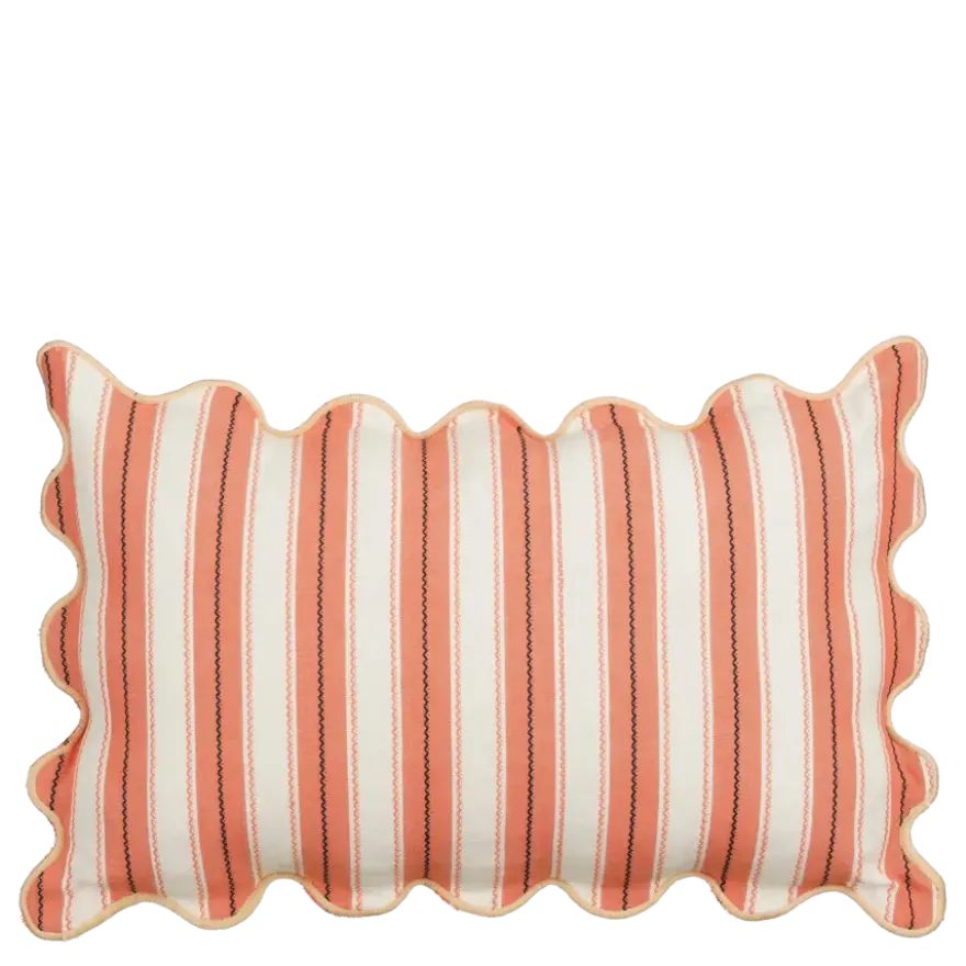 Sierkussen strepen oranje - l55xb35xh10cm