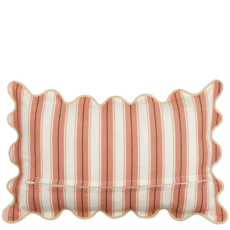 Sierkussen strepen oranje - l55xb35xh10cm