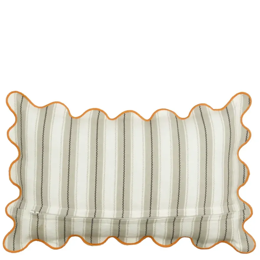 Sierkussen strepen taupe - l55xb35xh10cm