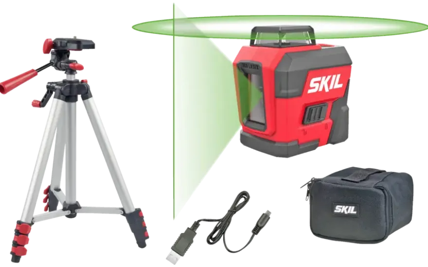 SKIL kruislijnlaser / rotatielaser 360° groen 30m 1961DA Li-ion – incl. USB oplaadkabel en statief