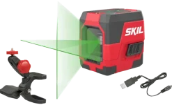 SKIL kruislijnlaser groen 20m 1912AA Li-ion accu - incl. USB lader en klem