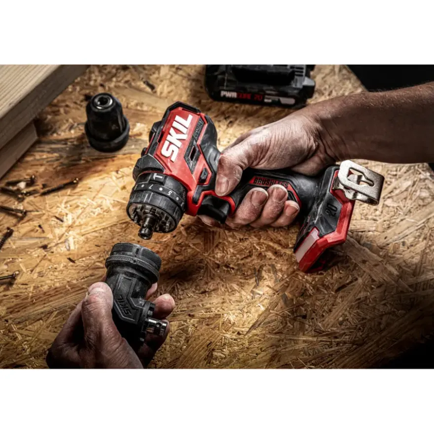 SKIL 20V klopboormachine 60Nm met 4 opzetstukken 3076CA brushless (zonder accu)