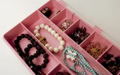 Sorteerdoos met 9 vakken roze